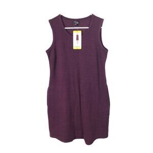 NEW 32 Degrees Wine Burgundy Sleeveless Dress Pockets Women's Small